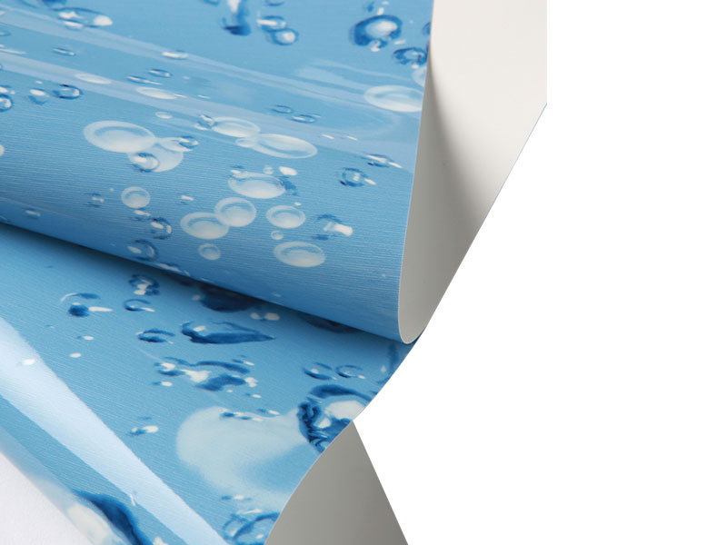 Bílá na zadní straně, modrá PVC stropní fólie-18