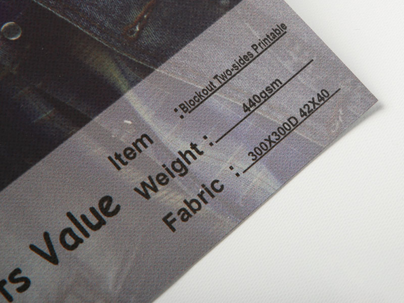440 g/m2 Oboustranně potisknutelná zatemňovací PVC stropní fólie